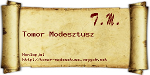 Tomor Modesztusz névjegykártya